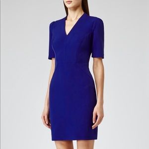 Reiss royal blue Hailie v-neck bodycon dress